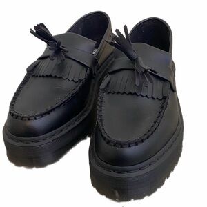 Vegan Doc Marten Black Tassel Platform Loafers